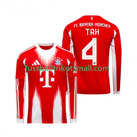 Fußballtrikots Bayern München Jonathan Tah 4 2025-2026 Langarm Heimtrikotsatz kaufen